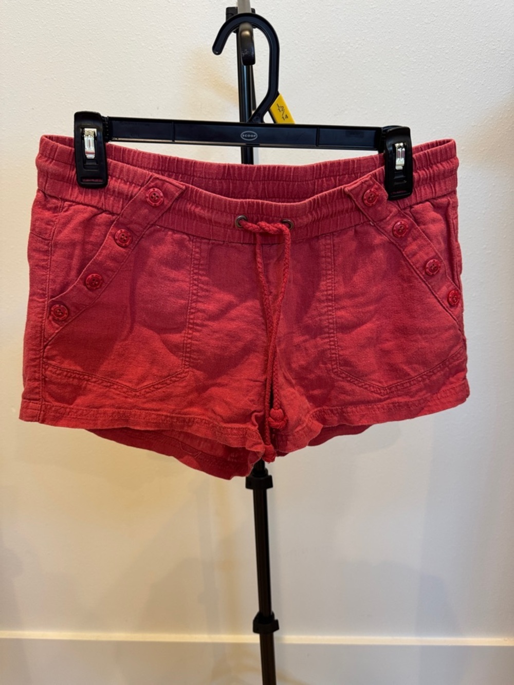 Jolt Red High-Waist Drawstring Shorts